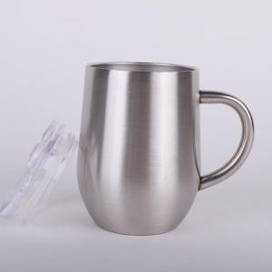 12oz mug with handle and plastic lid good sell in amazone insulation mug keeping hot and cold water