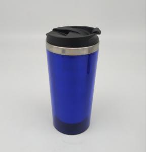 16OZ Mug tumbler inside stainless steel 201ss outside plastic ps material can customized color