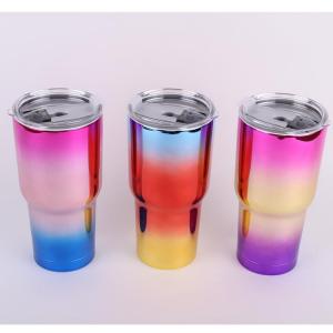 30OZ tumbler vacuum mug insulate mug with customized painting color electroplate gradient color mug